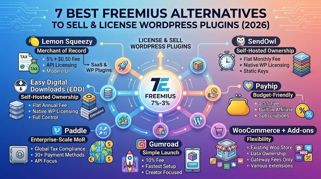 Best Freemius Alternatives to Sell & License WordPress Plugins (2026)