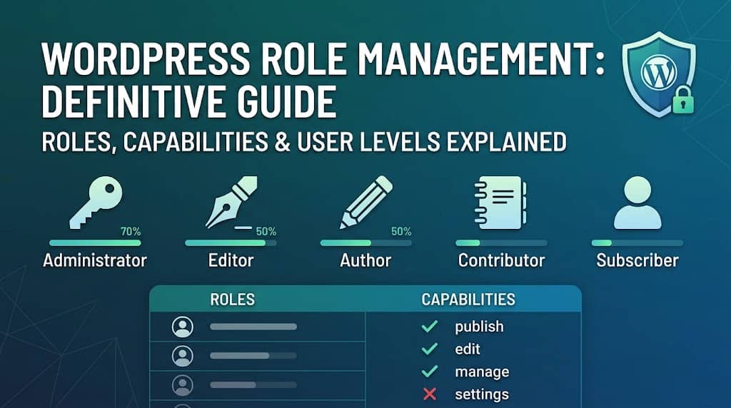 WordPress Role Management Guide: Roles, Capabilities & User Levels Explained