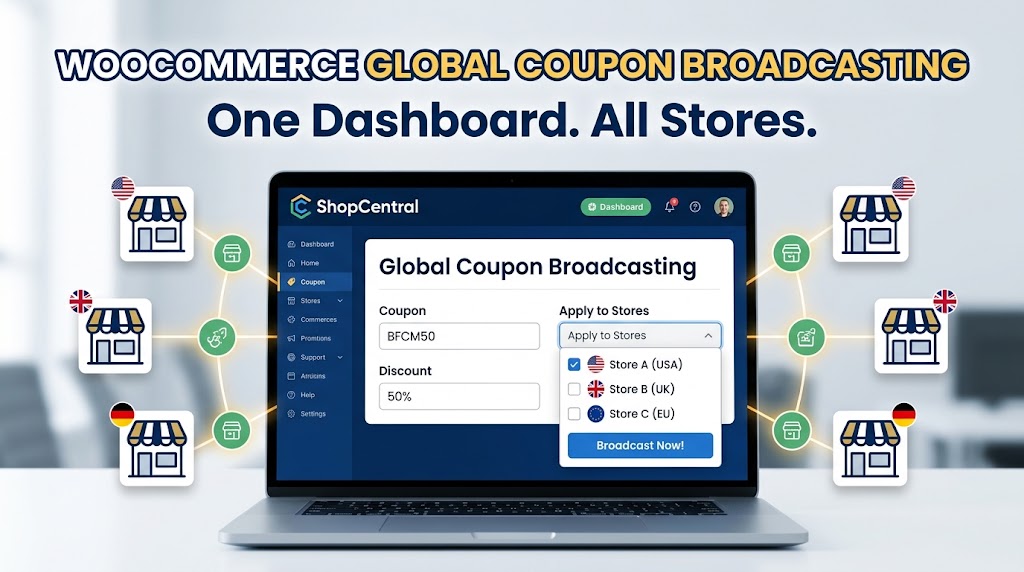 WooCommerce Global Coupon Broadcasting: Manage Promotions Across All Stores with ShopCentral