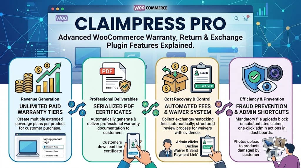ClaimPress Pro: Advanced WooCommerce Warranty, Return & Exchange Plugin Features Explained